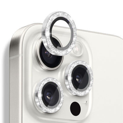 NORTHJO 1 Set For iPhone 16 Pro / 16 Pro Max Camera Lens Film Tempered Glass+Metal Glitter Rear Lens Protector
