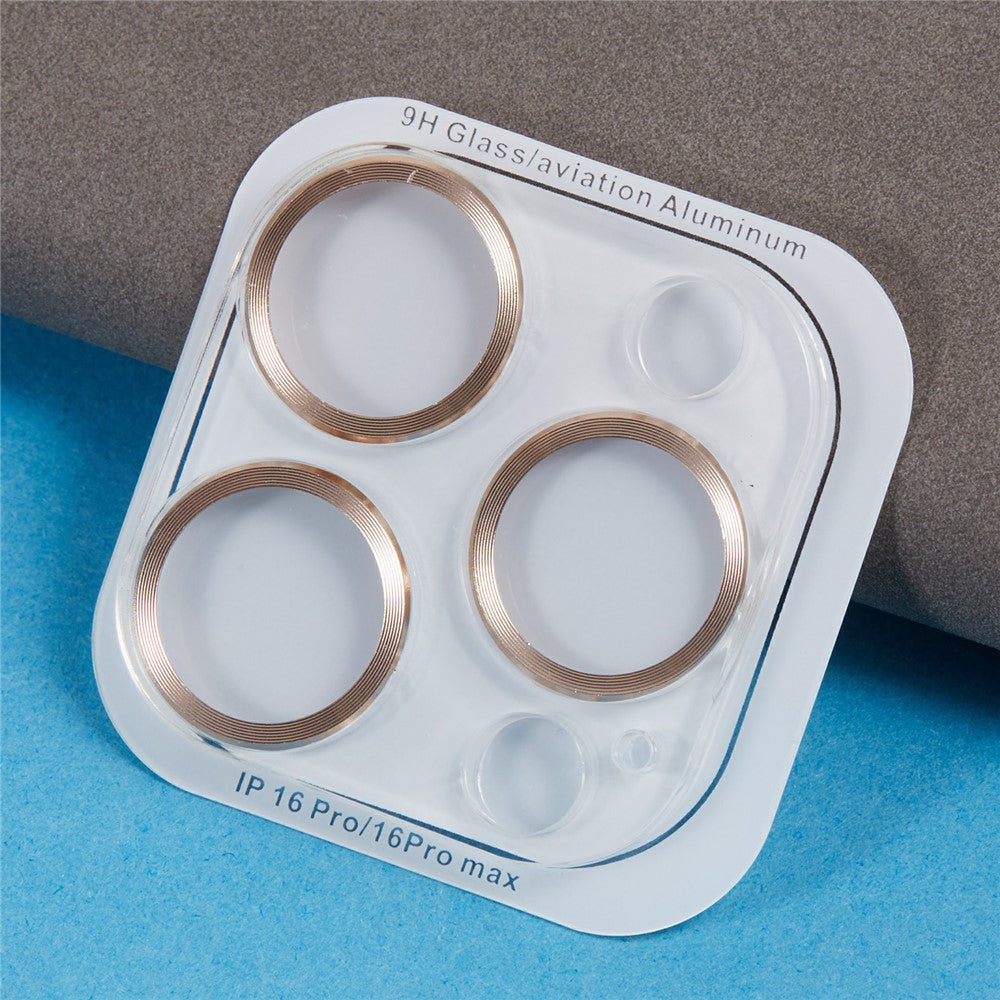 For iPhone 16 Pro / 16 Pro Max Camera Lens Protector CD Veins Integrated Tempered Glass Lens Film