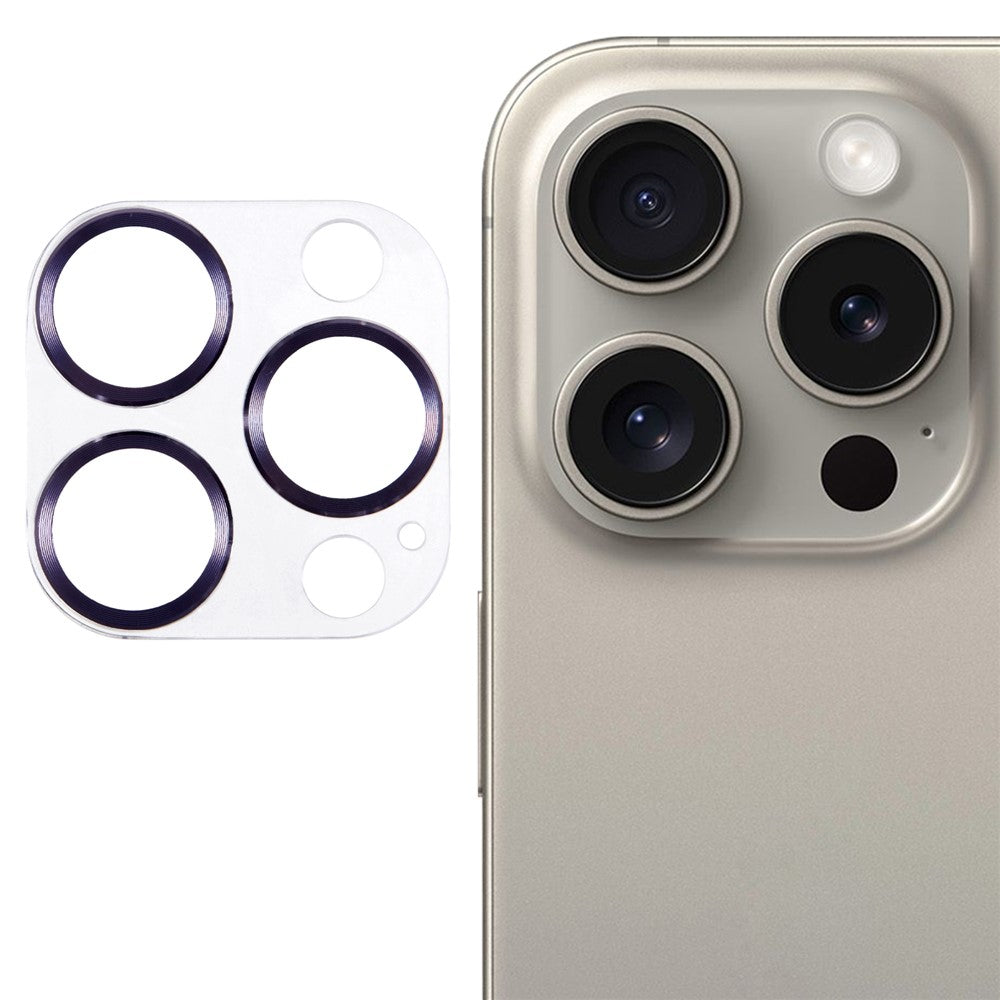 For iPhone 16 Pro / 16 Pro Max Camera Lens Protector CD Veins Integrated Tempered Glass Lens Film