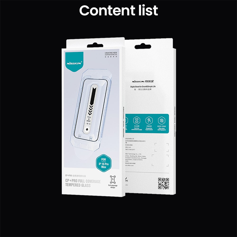 NILLKIN CP+PRO For iPhone 16 Pro Max Screen Protector AGC Glass Film Ultra Clear
