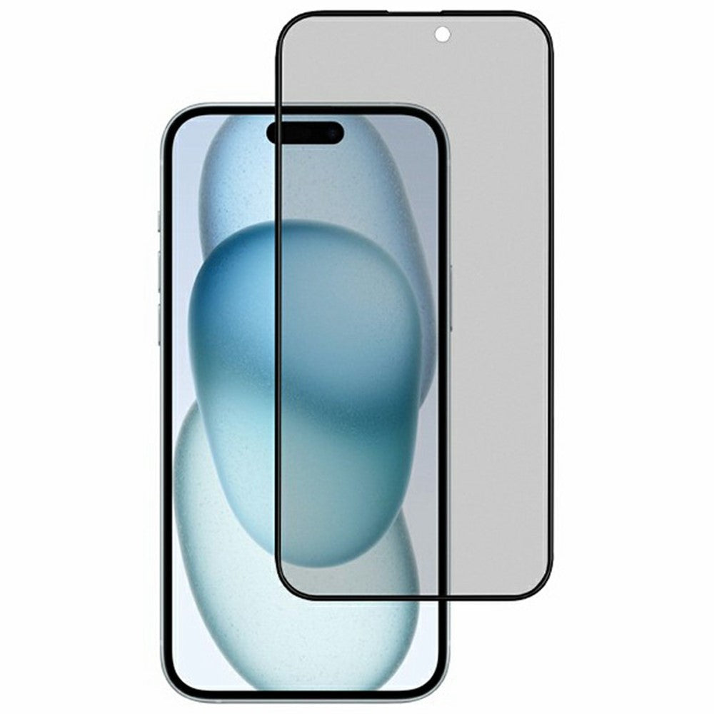 KZDOO For iPhone 16 / 15 / 14 Pro Anti-Peep Tempered Glass Screen Protector Full Glue Silk Printing Screen Film