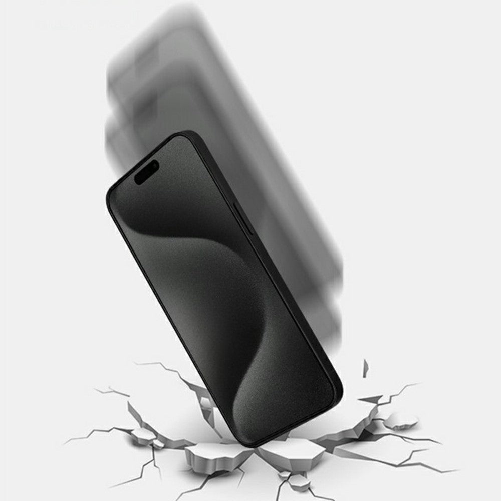 KZDOO For iPhone 16 / 15 / 14 Pro Anti-Peep Tempered Glass Screen Protector Full Glue Silk Printing Screen Film