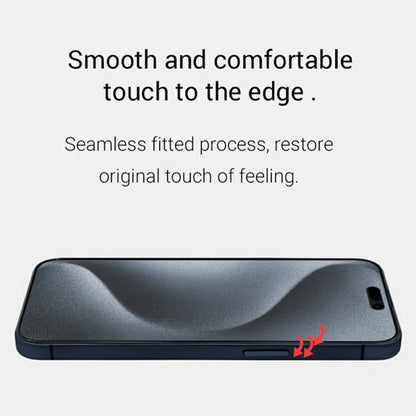 KZDOO For iPhone 16 / 15 / 14 Pro AG Matte Screen Protector Anti-Fingerprint Tempered Glass Film Anti-Glare Full Glue Silk Printing