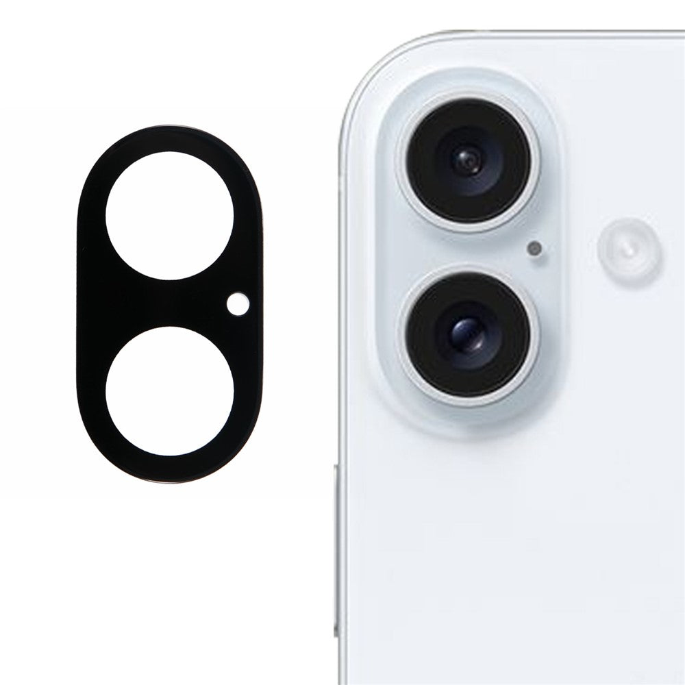 For iPhone 16 / 16 Plus Tempered Glass Lens Protector Silk Printing Camera Lens Film