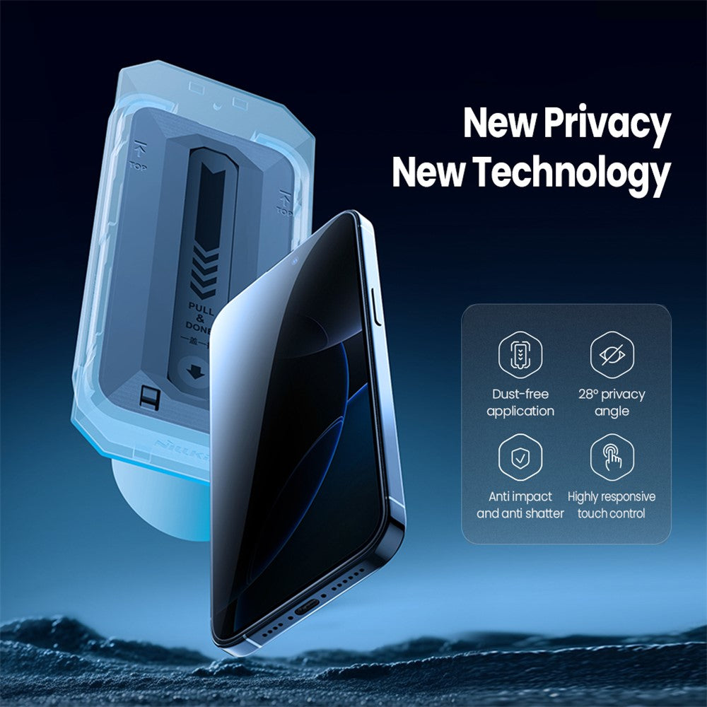 NILLKIN For iPhone 16 Pro Max Anti-Peep Screen Protector Anti-Scratch AGC Glass Full Screen Film