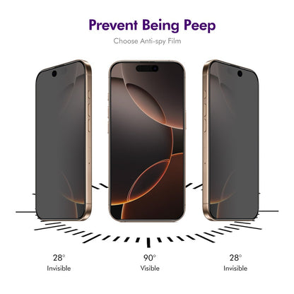 ENKAY HAT PRINCE For iPhone 16 Pro Anti-Spy Film   Silk Printing Tempered Glass Screen Protector with Installation Tool