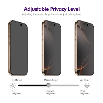 ENKAY HAT PRINCE For iPhone 16 Pro Anti-Spy Film   Silk Printing Tempered Glass Screen Protector with Installation Tool