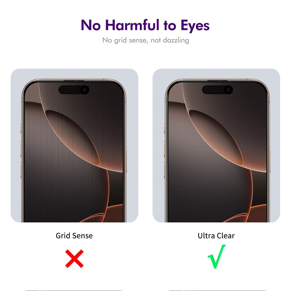 ENKAY HAT PRINCE For iPhone 16 Pro Anti-Spy Film   Silk Printing Tempered Glass Screen Protector with Installation Tool