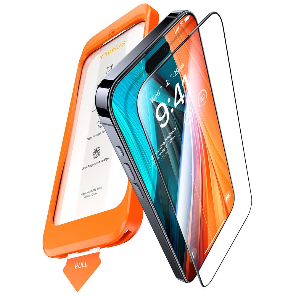 TORRAS Glassgo For iPhone 16 Pro Max Screen Protector Tempered Glass HD Film with Automatic Dust Removal Tool