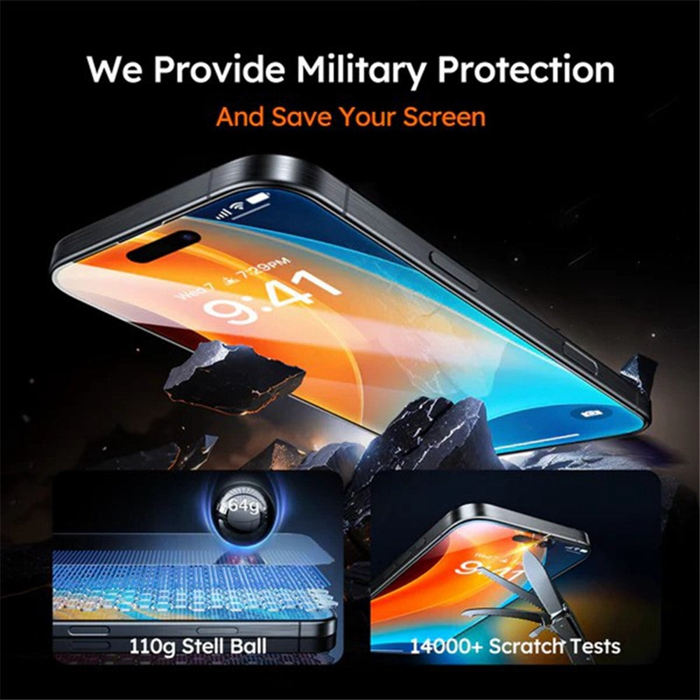 TORRAS Glassgo For iPhone 16 Pro Max Screen Protector Tempered Glass HD Film with Automatic Dust Removal Tool