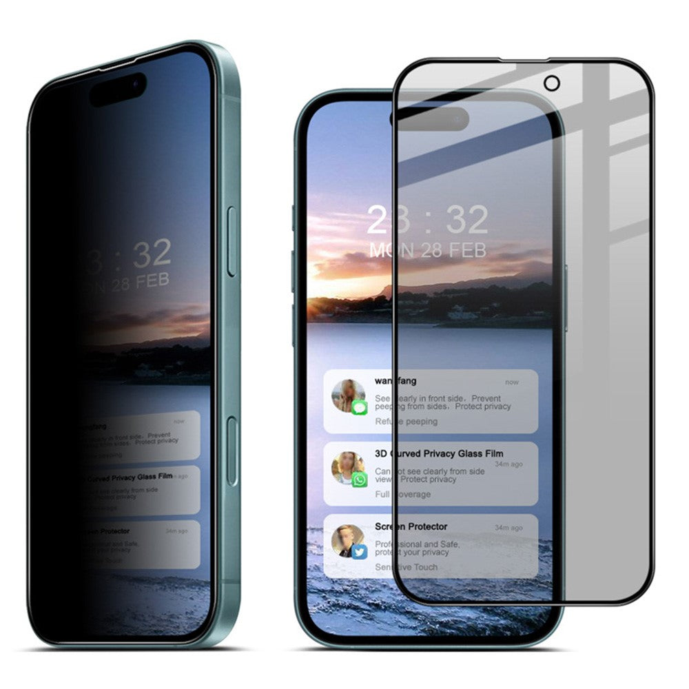 IMAK For iPhone 16 Anti-Peep Tempered Glass Screen Protector Full Coverage