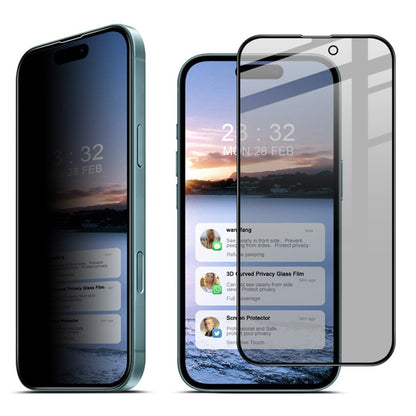 IMAK For iPhone 16 Anti-Peep Tempered Glass Screen Protector Full Coverage