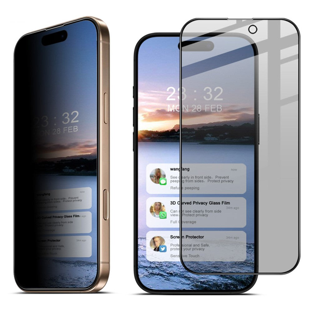IMAK For iPhone 16 Pro Max Anti-Peep Tempered Glass Screen Protector Full Coverage
