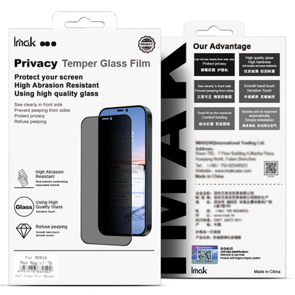 IMAK For iPhone 16 Pro Max Anti-Peep Tempered Glass Screen Protector Full Coverage