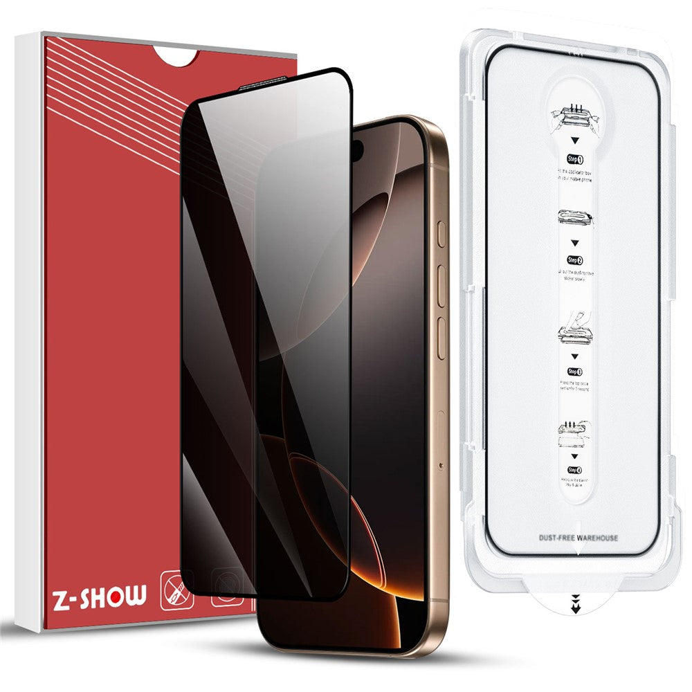 For iPhone 14 Pro Anti-Spy Screen Protector Temered Glass Film with Dust-Proof Net