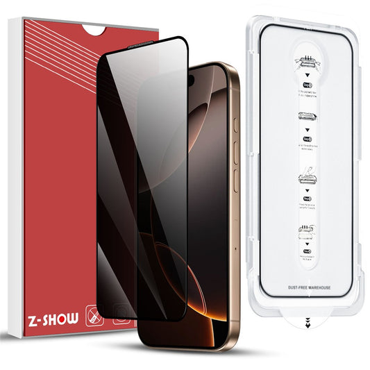 For iPhone 14 Pro Anti-Spy Screen Protector Temered Glass Film with Dust-Proof Net