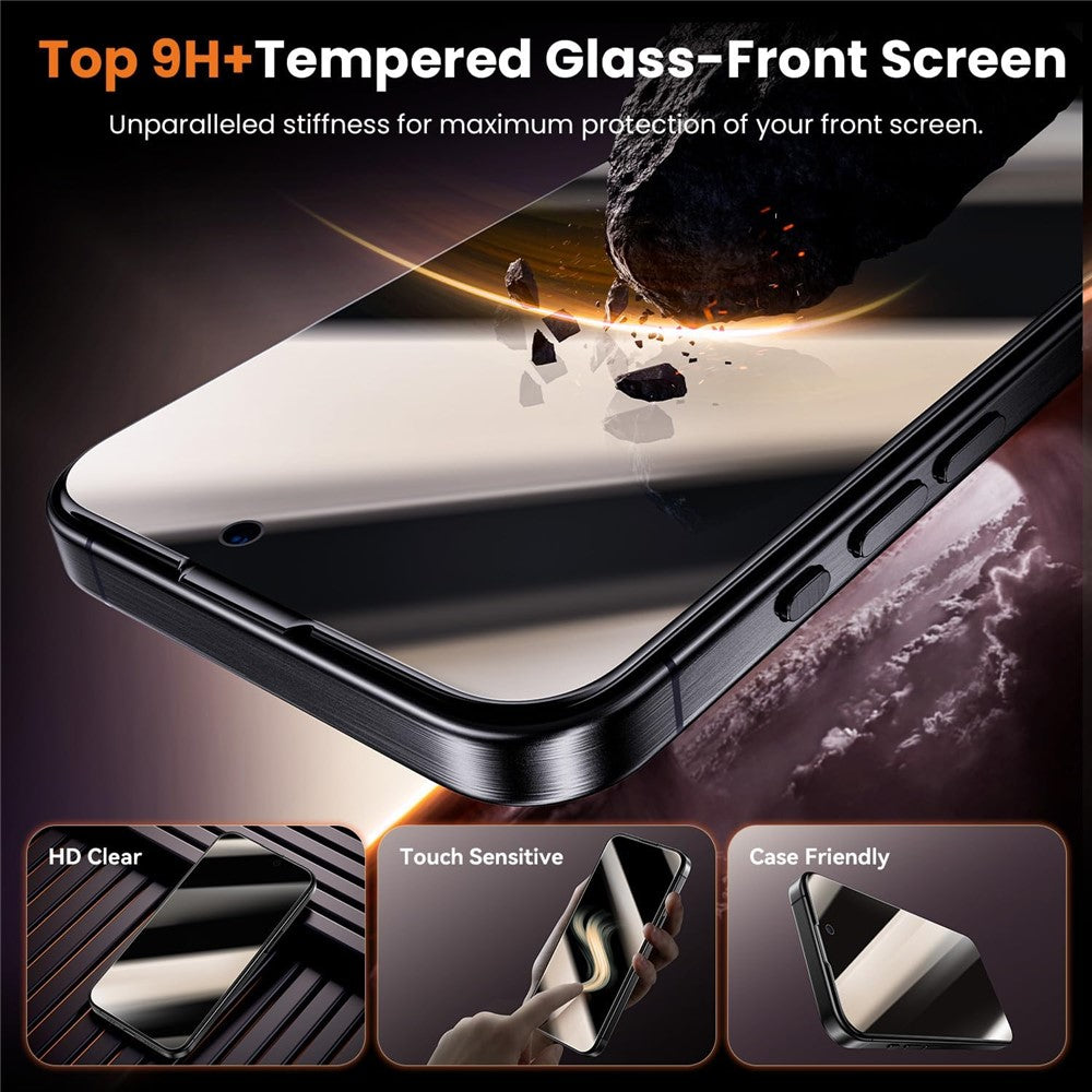 For iPhone 14 Pro Anti-Spy Screen Protector Temered Glass Film with Dust-Proof Net