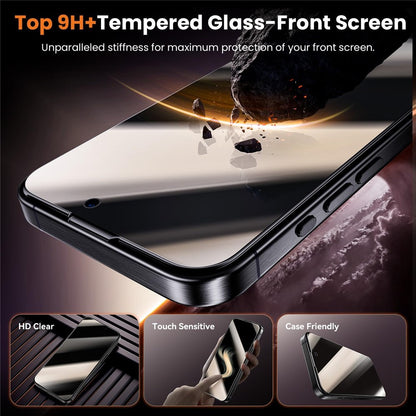For iPhone 14 Pro Anti-Spy Screen Protector Temered Glass Film with Dust-Proof Net