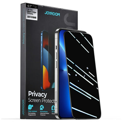 JOYROOM JR-Z34 For iPhone 15 Pro 2.5D Anti-Spy Full Screen Protector High Aluminium-Silicon Glass Film