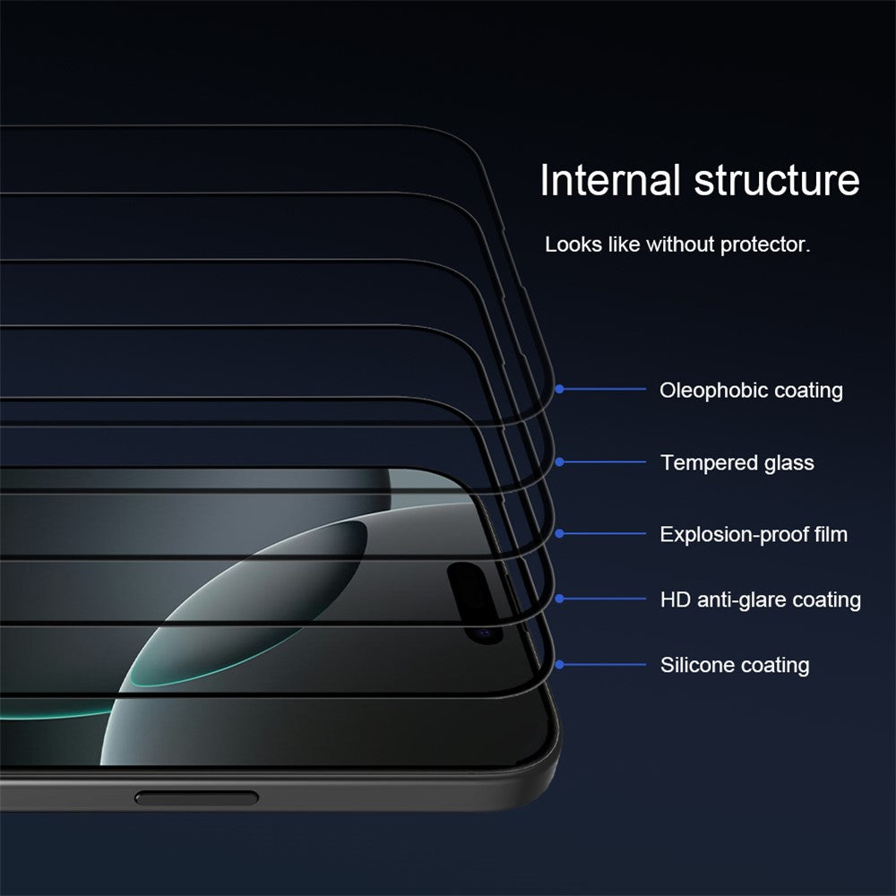 NILLKIN 3D CP+MAX For iPhone 16 Pro Max Screen Protector Full Coverage Anti Explosion AGC Glass Film