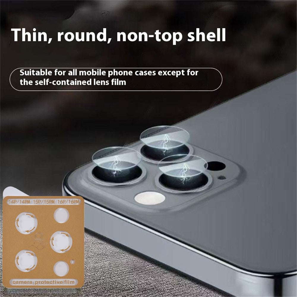 Camera Lens Protector For iPhone 16 Pro / 16 Pro Max / 15 Pro / 15 Pro Max / 14 Pro / 14 Pro Max Tempered Glass Lens Film Precise Positioning Easy Installation