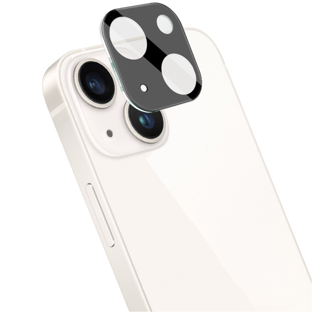 IMAK Tempered Glass Lens Protector + Acrylic Lens Cap for iPhone 14 / 14 Plus, Anti-abrasion Camera Lens Film (Black Version)
