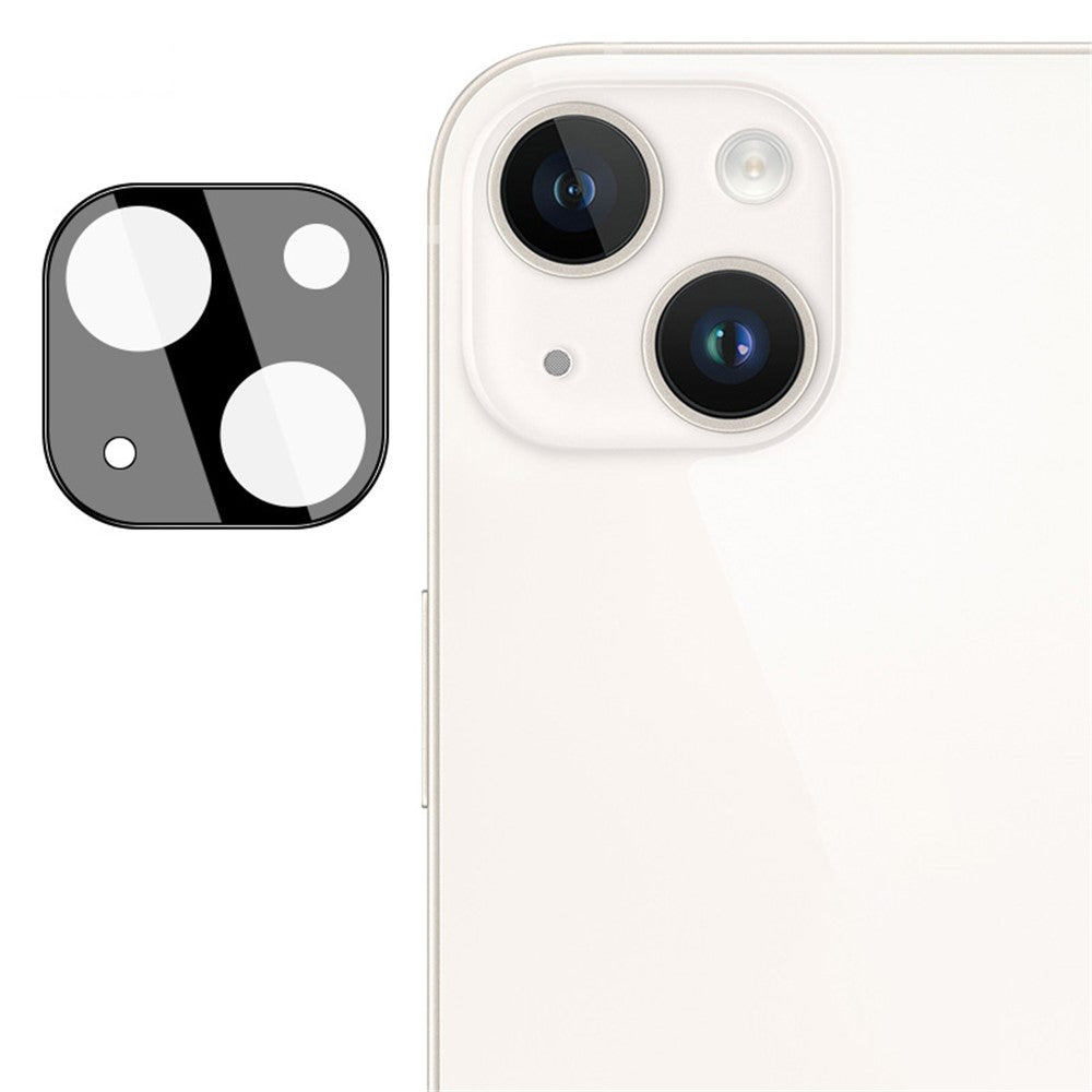 IMAK Tempered Glass Lens Protector + Acrylic Lens Cap for iPhone 14 / 14 Plus, Anti-abrasion Camera Lens Film (Black Version)