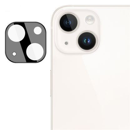 IMAK Tempered Glass Lens Protector + Acrylic Lens Cap for iPhone 14 / 14 Plus, Anti-abrasion Camera Lens Film (Black Version)