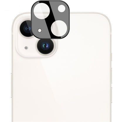 IMAK Tempered Glass Lens Protector + Acrylic Lens Cap for iPhone 14 / 14 Plus, Anti-abrasion Camera Lens Film (Black Version)