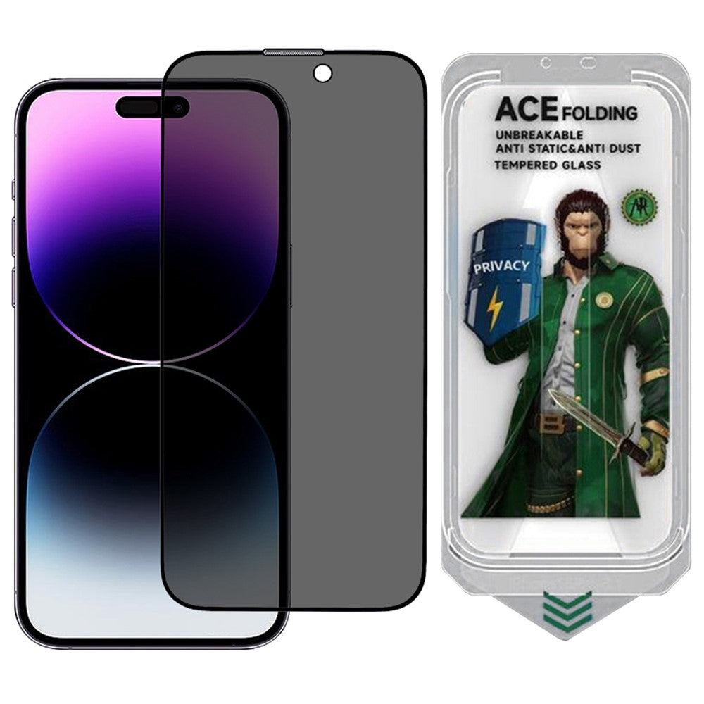ESHMILY Screen Protector For iPhone 16  /  15  /  14 Pro 2.5D High Aluminium-Silicon Glass Anti Spy Film with Easy Installation Tool