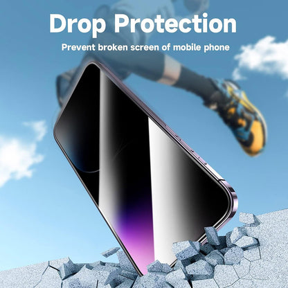 For iPhone 14 Pro Anti Spy Tempered Glass Screen Protector with Automatic Dust Removal Tool