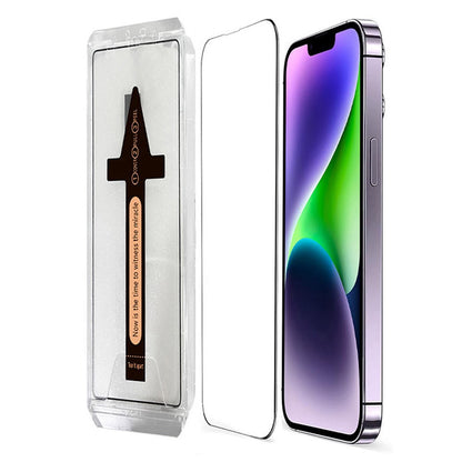 For iPhone 14 Plus Tempered Glass HD Clear Screen Protector with Automatic Dust Removal Tool