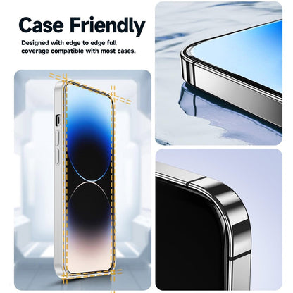 For iPhone 14 Plus Tempered Glass HD Clear Screen Protector with Automatic Dust Removal Tool