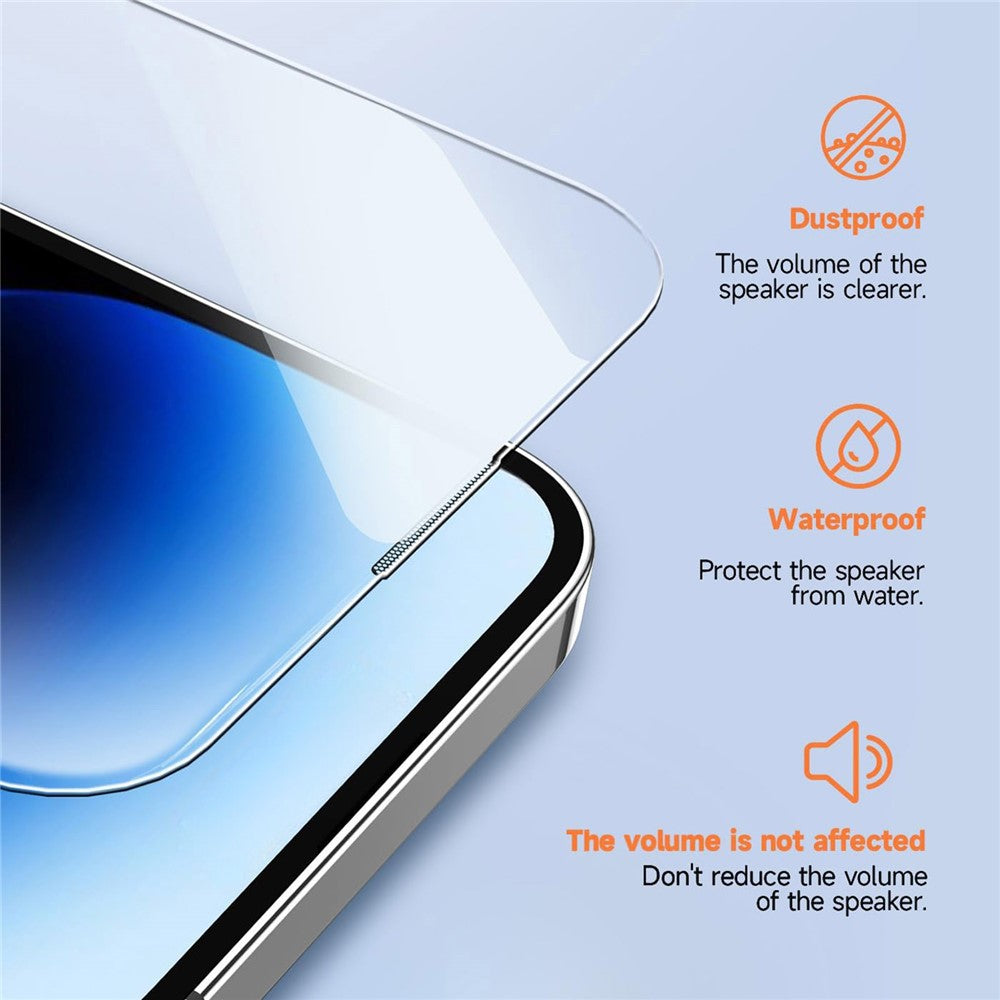 For iPhone 14 Plus Tempered Glass HD Clear Screen Protector with Automatic Dust Removal Tool