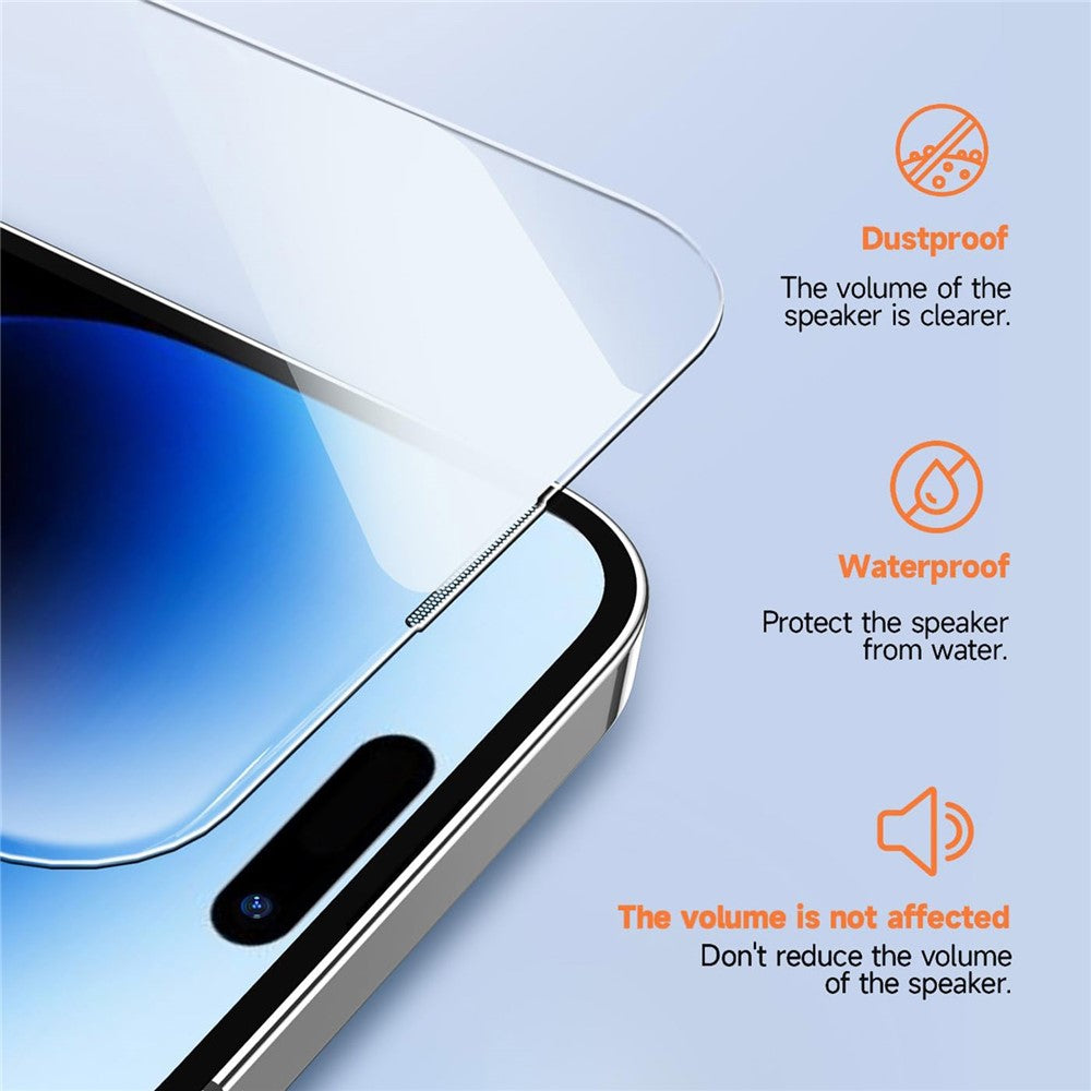 For iPhone 16 Tempered Glass HD Clear Screen Protector with Automatic Dust Removal Tool