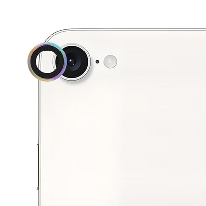 RURIHAI For iPhone 17e / 16e Camera Lens Protector Tempered Glass Metal Ring Lens Film