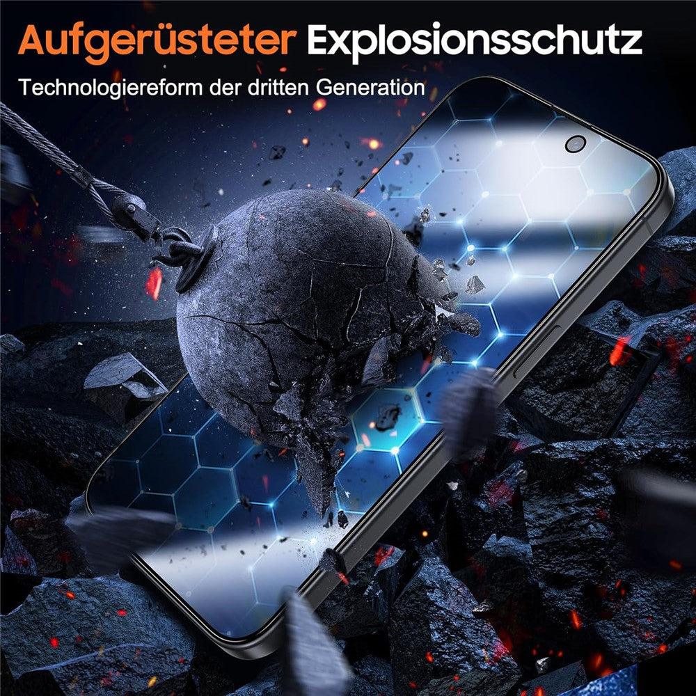 2Pcs For iPhone 15 Pro Max Anti Spy High Aluminium Silicon Glass Screen Protector with Dust Removal Tool