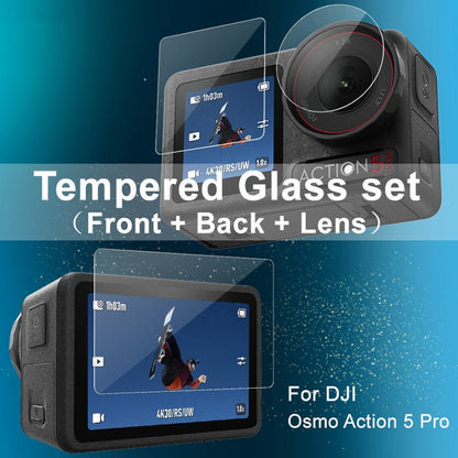 IMAK 1 Set Action Camera Screen Film for DJI Osmo Action 5 Pro Tempered Glass Screen Protector (Front Screen + Rear Screen + Lens)