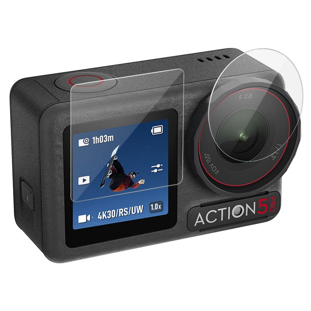 IMAK 1 Set Action Camera Screen Film for DJI Osmo Action 5 Pro Tempered Glass Screen Protector (Front Screen + Rear Screen + Lens)