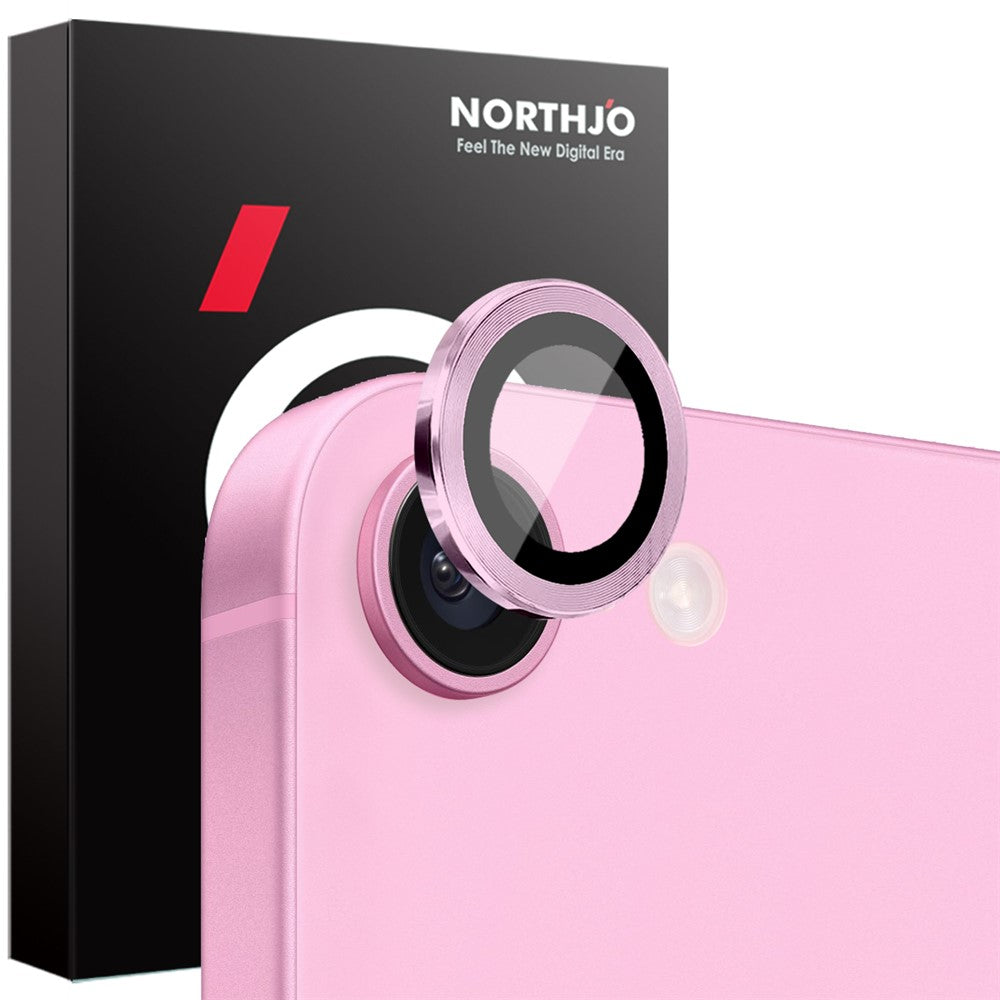 NORTHJO 1 Set For iPhone 17e / 16e Camera Lens Flim + Tempered Glass + Metal Ring Lens Protector