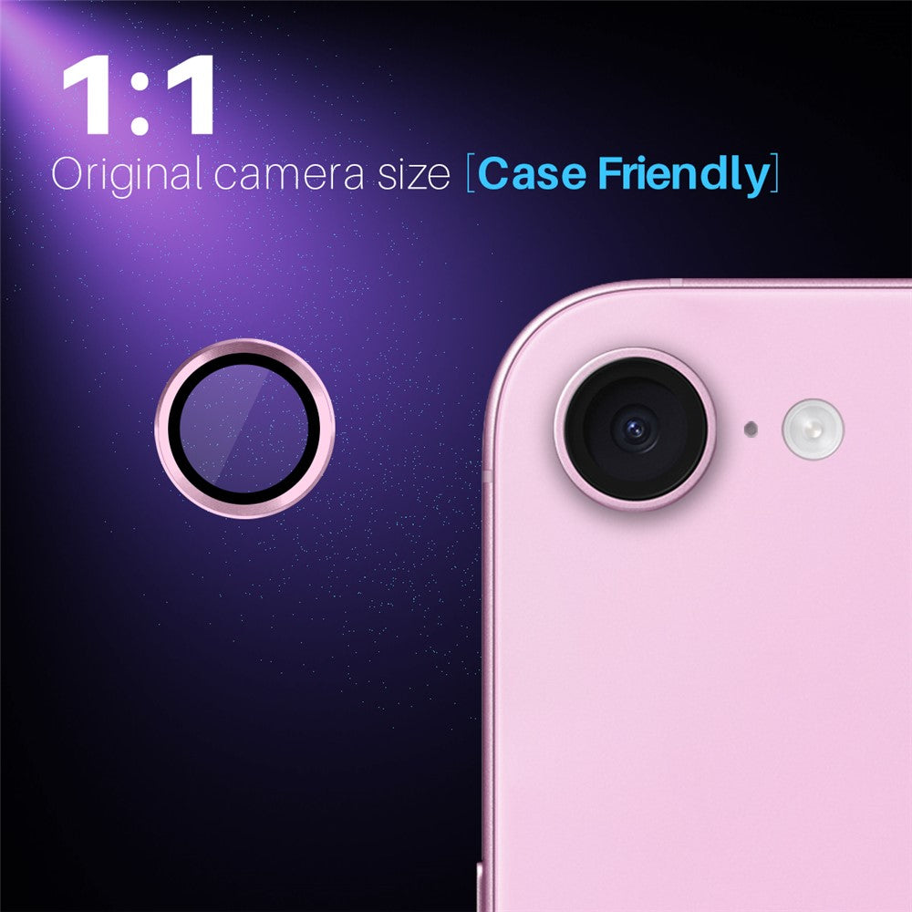 NORTHJO 1 Set For iPhone 17e / 16e Camera Lens Flim + Tempered Glass + Metal Ring Lens Protector
