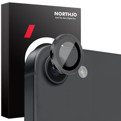 NORTHJO 1 Set For iPhone 17e / 16e Camera Lens Flim + Tempered Glass + Metal Ring Lens Protector