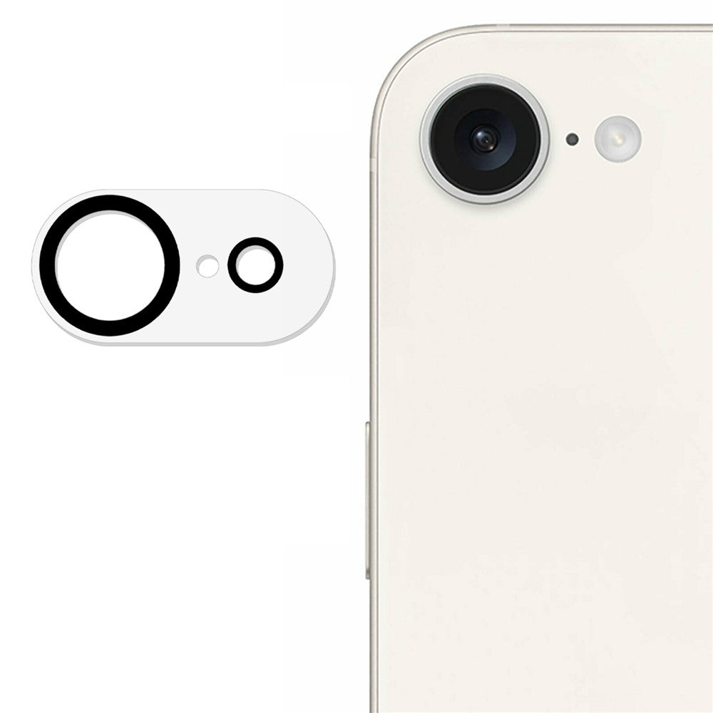 For iPhone 17e / 16e Camera Lens Protector Black Circle Design HD Clear Tempered Glass Lens Film