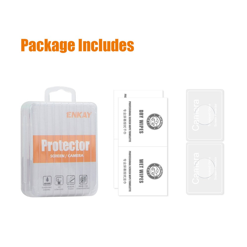 ENKAY HAT PRINCE For iPhone 17e / 16e 2Pcs Camera Lens Protector   0.2mm 9H High Aluminum-Silicon Glass Film