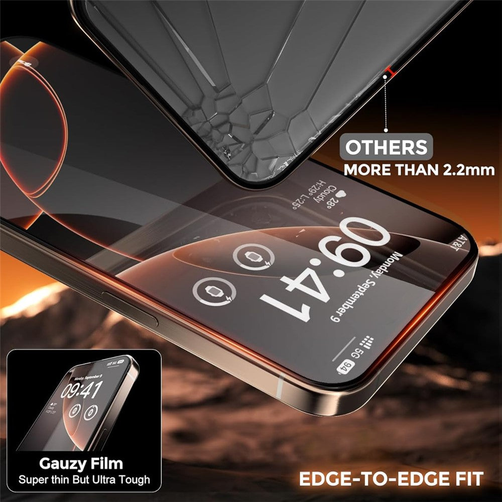 2Pcs For iPhone 14 Pro Screen Protector HD Clear High Aluminium Silicon Glass Film with Dust Removal Tool