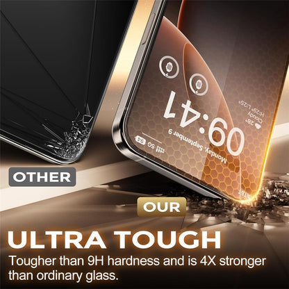2Pcs For iPhone 14 Pro Screen Protector HD Clear High Aluminium Silicon Glass Film with Dust Removal Tool