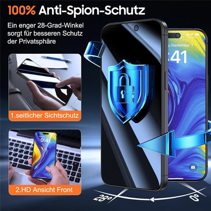 2Pcs For iPhone 14 Plus / 13 Pro Max Screen Protector Anti Spy High Aluminium Silicon Glass Film with Dust Removal Tool