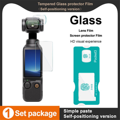 IMAK For DJI Osmo Pocket 3 Tempered Glass Screen Protector + Lens Film Set with Self Positioning Frame