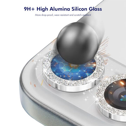 ENKAY HAT PRINCE For iPhone 17e / 16e Camera Lens Protector  Glitter Decor Tempered Glass Lens Film