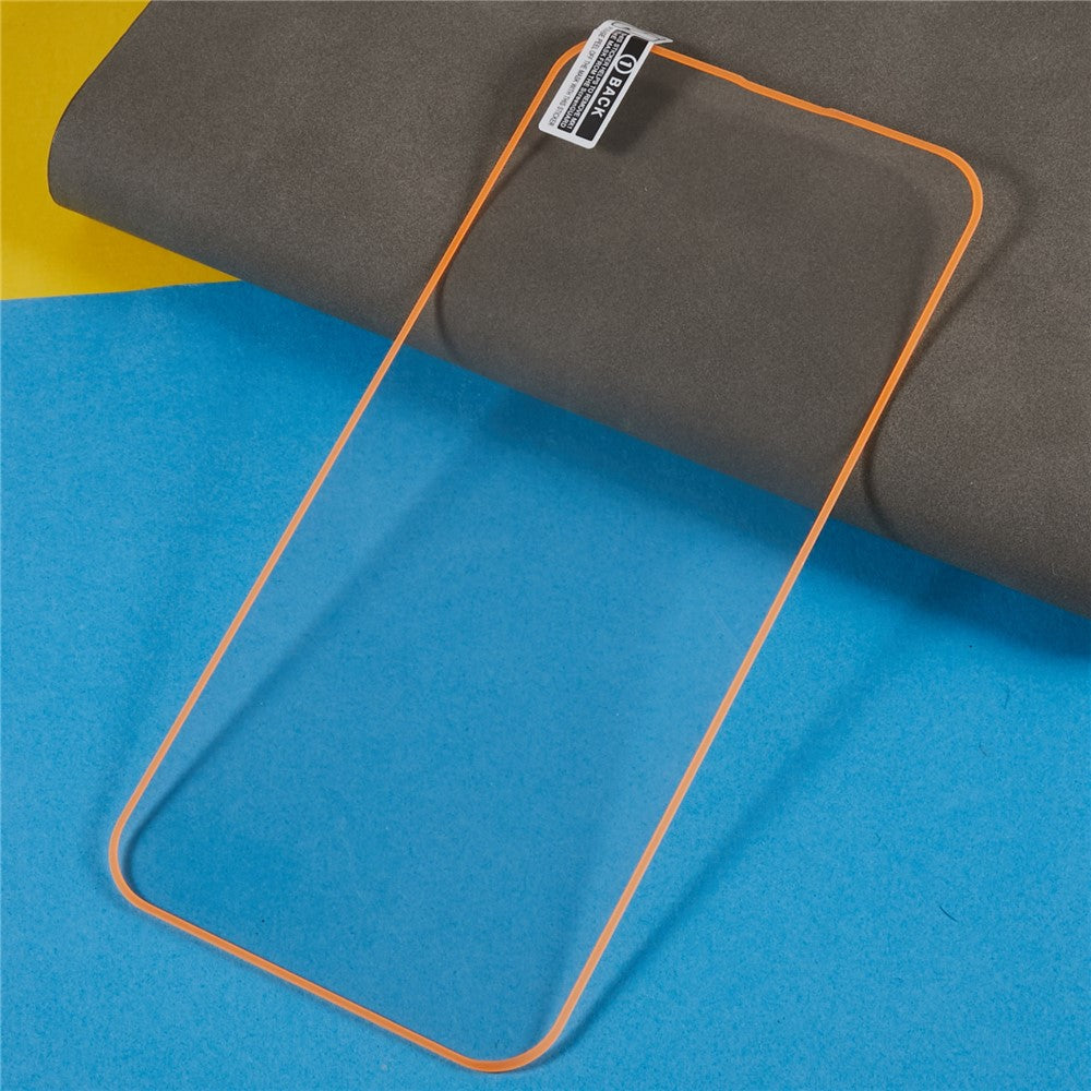 For iPhone 14 Pro Max Luminous Frame Tempered Glass HD Clear Film Full Glue Full Coverage Anti-explosion Screen Protector